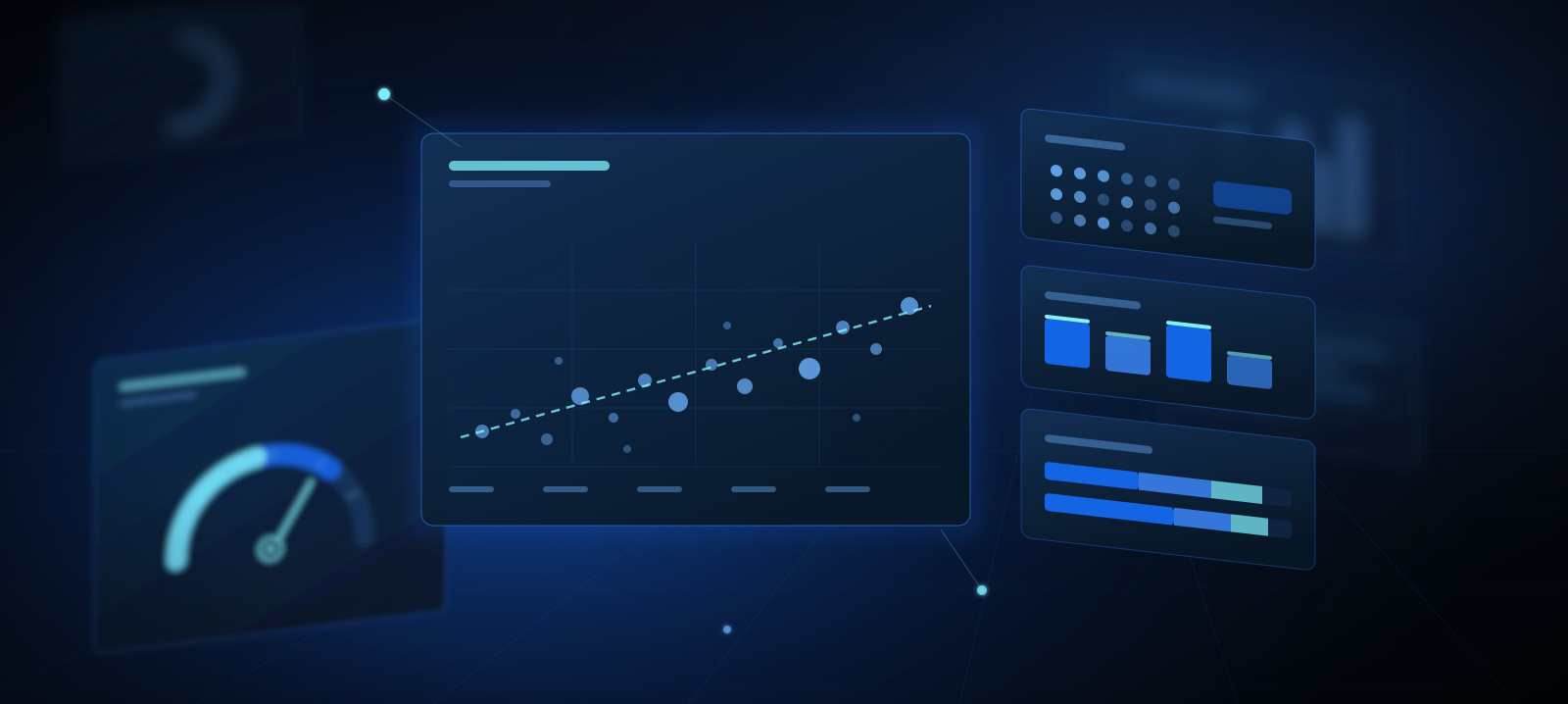 Asset management analytics visualisation showing asset health gauge and trend reporting for Dynamics 365